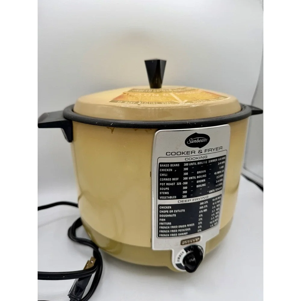 Vintage Harvest Gold first Model 13 Sunbeam Cooker & Fryer